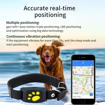 Ошейник для собак и кошек с GPS-отслеживанием, GPS-трекер для домашних животных, устройство защиты от потери, локатор отслеживания в реальном времени, ошейники для домашних животных для универсальных собак