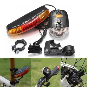 Для езды на велосипеде 3 В 1 Велосипедный указатель поворота, задний тормоз, 7 светодиодных ламп, электрический звуковой сигнал