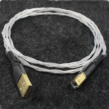 HiFi 5N OCC Odin Посеребренный USB аудио цифровой кабель A-B DAC