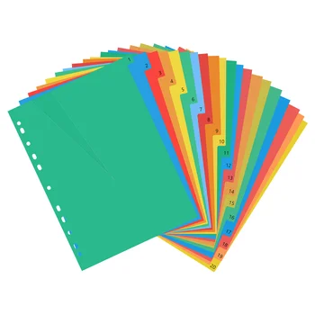 Страницы Красочная Индексная страница формата А4, Классифицированные этикетки, Пластиковые разделители для вкладок, бумага для карточек, предотвращающая изгиб (Цветной номер напечатан)