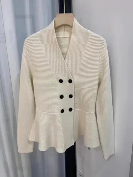 2023 Новый дизайнерский кардиган, Роскошный вязаный свитер, модная высококачественная кашемировая одежда для леди