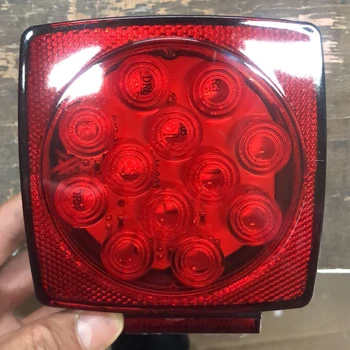 Светодиодный квадратный красный фонарь поворота / сигнала / остановки прицепа с 2-мя лампочками, погружаемый под 80 дюймов